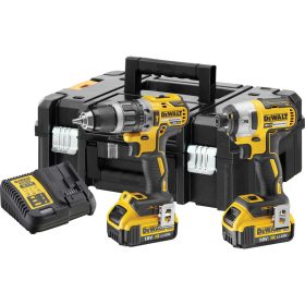 DEWALT 18V XR Brushless Kit: DCD796 Hammer Drill + DCF887 Impact Driver + 2x4Ah